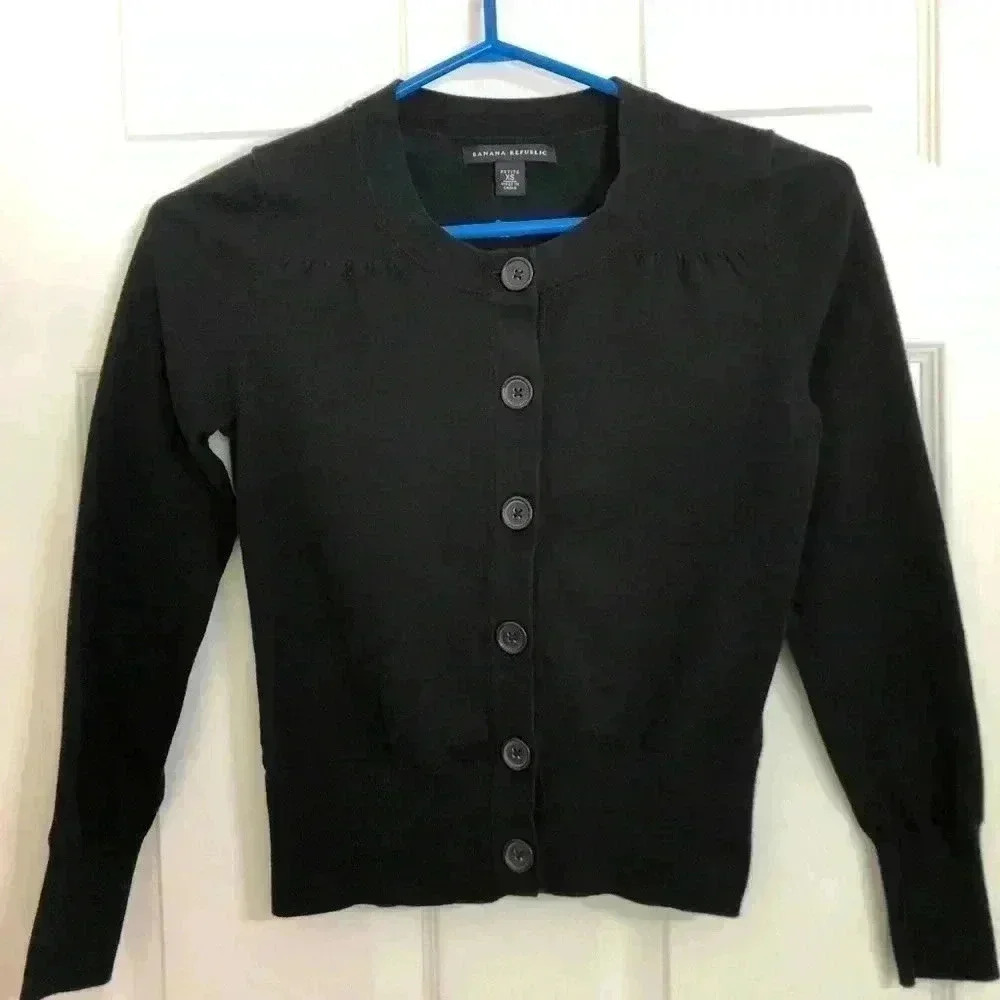 Banana Republic Black Cardigan Extra Small Petite